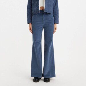 Levi's Premium Ribcage Bell Bottom Corduroy Jeans Wide Leg Blue Size 32 x 32